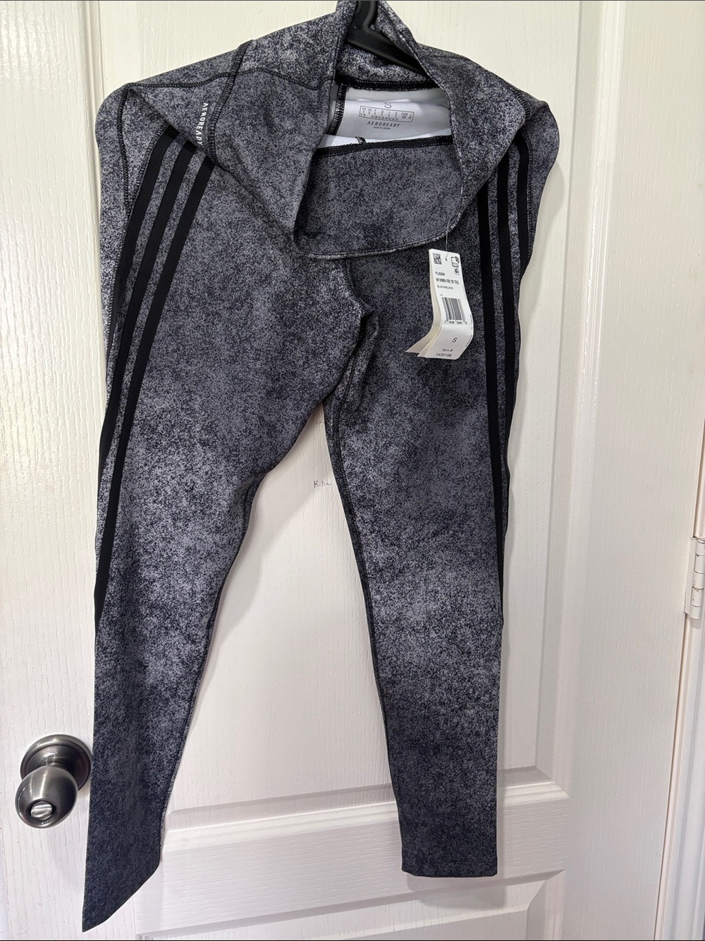 adidas Gray Heathered AEROREADY Workout Leggings